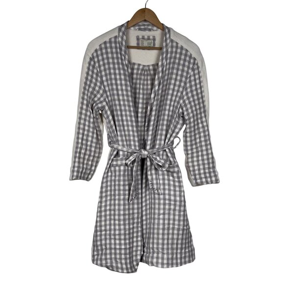 Anthropologie Saturday Sunday Womens Country Gal Plaid Terry Robe Sz M/L - Picture 1 of 7